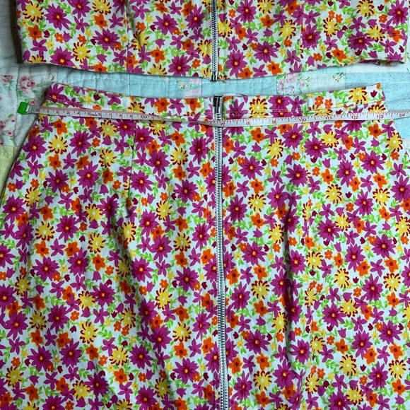 Vintage Exhilaration Floral Vest And Skirt Set Retro Large - Picture 5 of 9